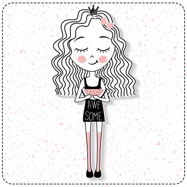 Karpuz kızla tatlı vektör.