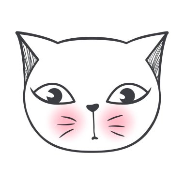 Vektör şirin moda kedi. Şık yavru kedi. Kitty doodle.
