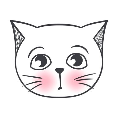 Vektör şirin moda kedi. Şık yavru kedi. Kitty doodle.