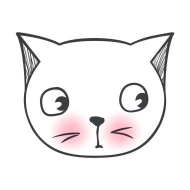 Vektör şirin moda kedi. Şık yavru kedi. Kitty doodle.