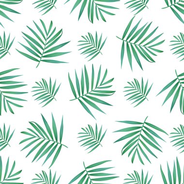 Vektör palmiye yaprak. Tropikal yaprak seamless modeli.