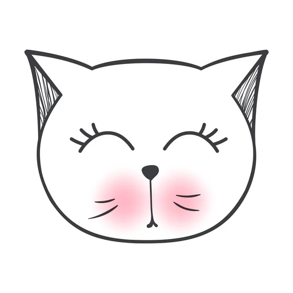 Vector cute fashion cat. Stylish kitten. Doodle Kitty. — Stock Vector
