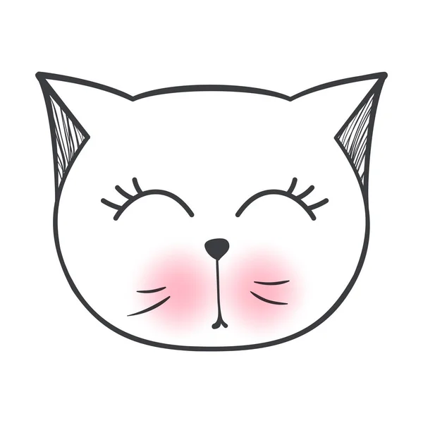 Gato Bonito Desenho Animado Ícone Vetor Estilo Doodle Delineamento Simples  imagem vetorial de LanaBrow© 657647030