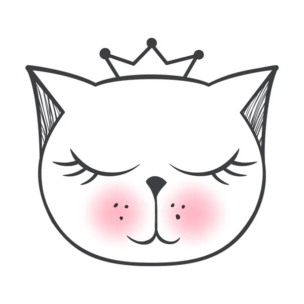 Gato Bonito Desenho Animado Ícone Vetor Estilo Doodle Delineamento Simples  imagem vetorial de LanaBrow© 657647030