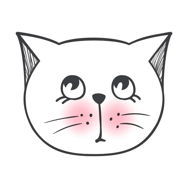 Vector gato de moda bonito. Gatinho elegante. Doodle Kitty . — Vetor de Stock