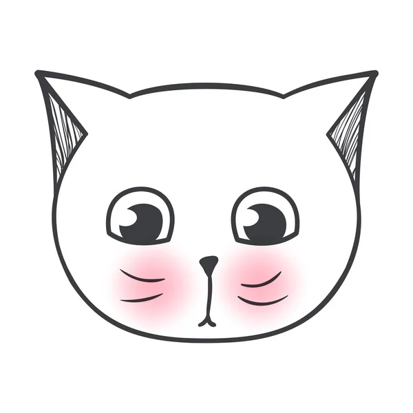 Vector gato de moda bonito. Gatinho elegante. Doodle Kitty . —  Vetores de Stock