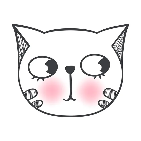 Vector lindo gato de moda. Gatito con estilo. Doodle Kitty. . — Vector de stock