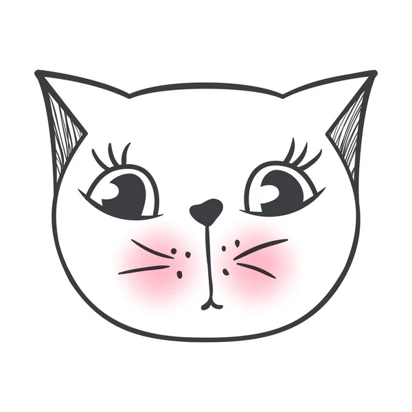 Vector lindo gato de moda. Gatito con estilo. Doodle Kitty. . — Vector de stock