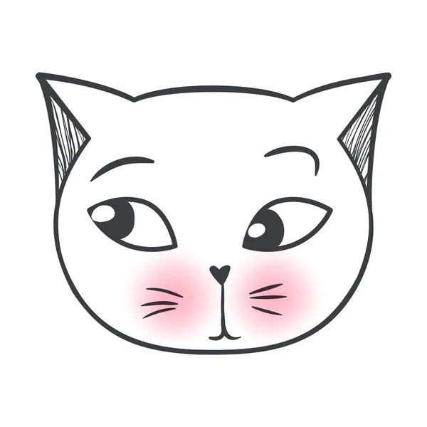 Vector gato de moda bonito. Gatinho elegante. Doodle Kitty . — Vetor de Stock