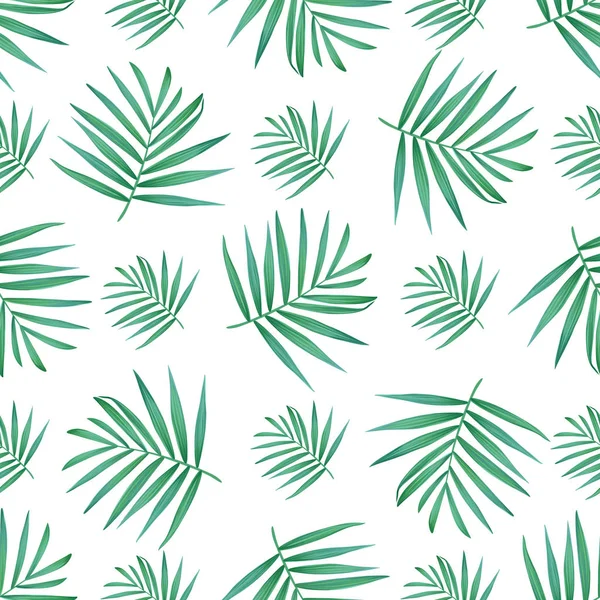 Foglia di palmo vettoriale. Foglie tropicali modello senza soluzione di continuità . — Vettoriale Stock