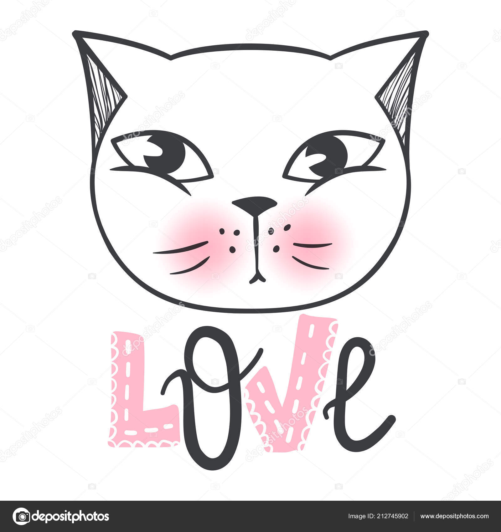 Desenho Animado De Gato. Vetor De Clipart De Gatos Ilustração do