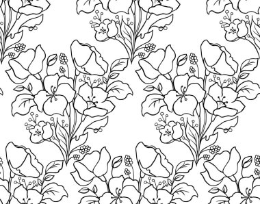 Vektör çiçek seamless modeli. Çiçekli botanik arka plan