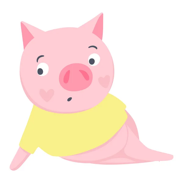 Ілюстрація свиней ізольована на білому. Вектор Мила свиня . — стоковий вектор