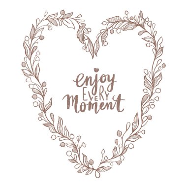 Kalp yaprakları, çilek ve yay. Şirin romantik tasarımı. Vintage tarzı.