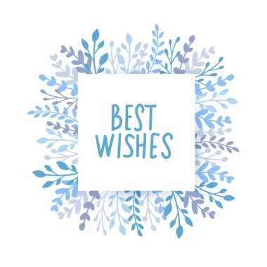 Neşeli Noel ve mutlu yeni yıl kartı vektör. Yaprakları ve dalları ile tatil çerçeve.