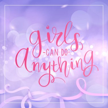 Vektör elle çizilmiş yazı ifade. Bokeh ve bulanıklık arka plan.