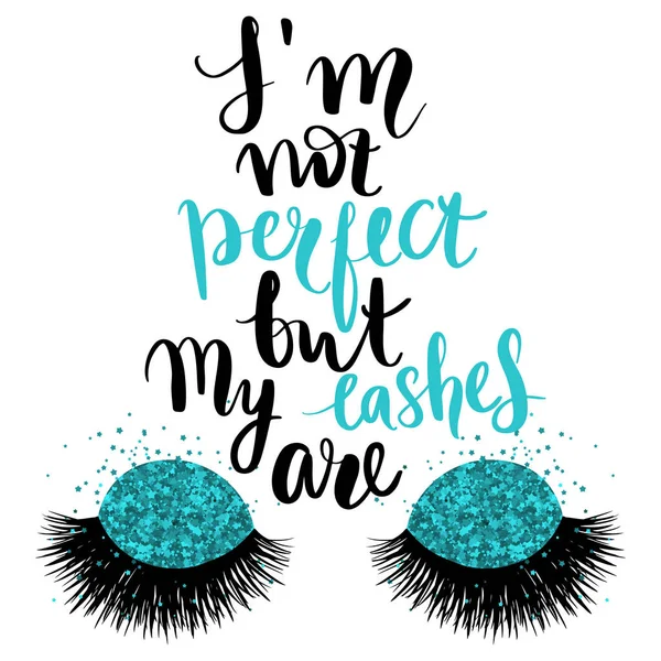 Citazione di Lashes disegnata a mano. Frase calligrafia per salone di bellezza — Vettoriale Stock