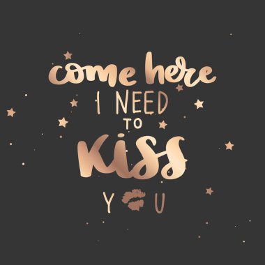 Vektör el çizilmiş harf cümlesi. Bloglar, kartlar, posterler ve sosyal medya için modern altın fırça kaligrafi.