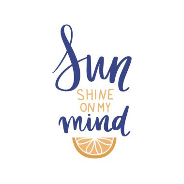 Yaz vektör yazısı. Turuncu ile el yazısı kaligrafi.