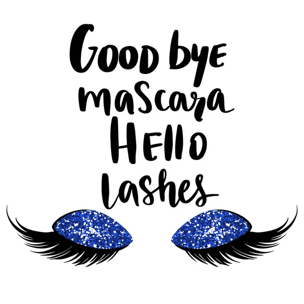 Citazione di Lashes disegnata a mano. Frase calligrafia per salone di bellezza — Vettoriale Stock