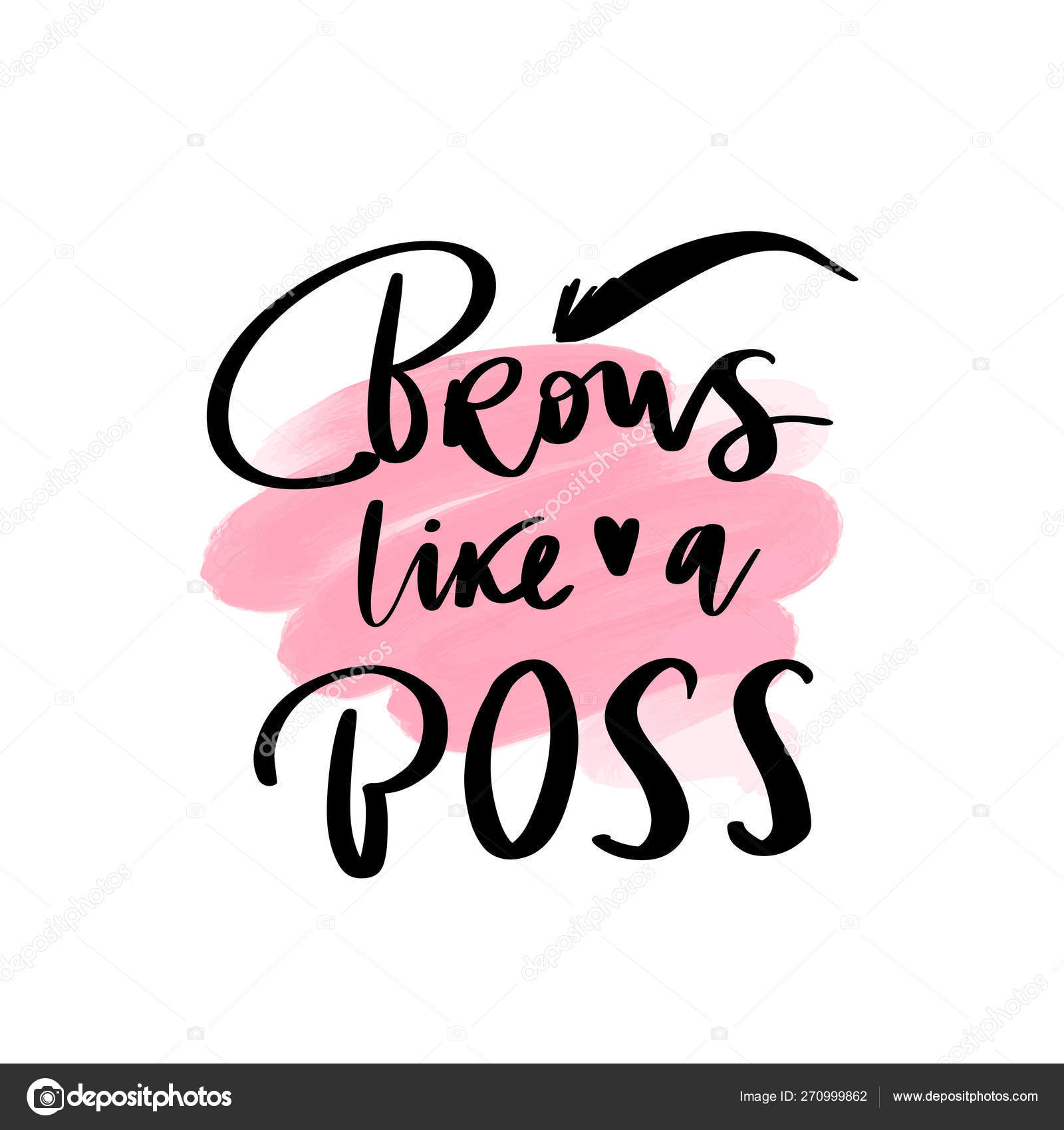 Брови Как У Босса - Векторная Рукописная Цитата. Векторное.