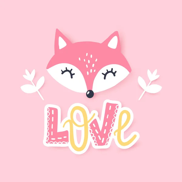 Schattige kleine vos. Vector dierlijke illustratie. Hand getekende cartoon Fox. — Stockvector