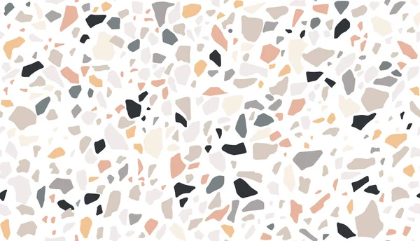 Textura de terrazo vectorial. Moderno patrón de superficie abstracta sin costura. Fondo de granito . — Vector de stock