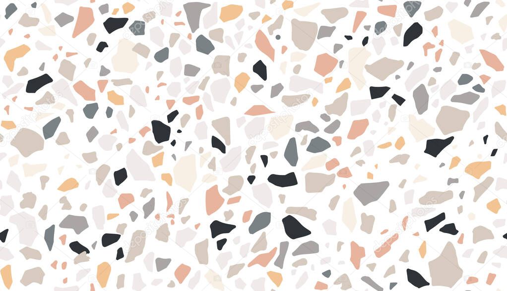 Vector terrazzo texture. Modern surface abstract seamless pattern. Granite background.