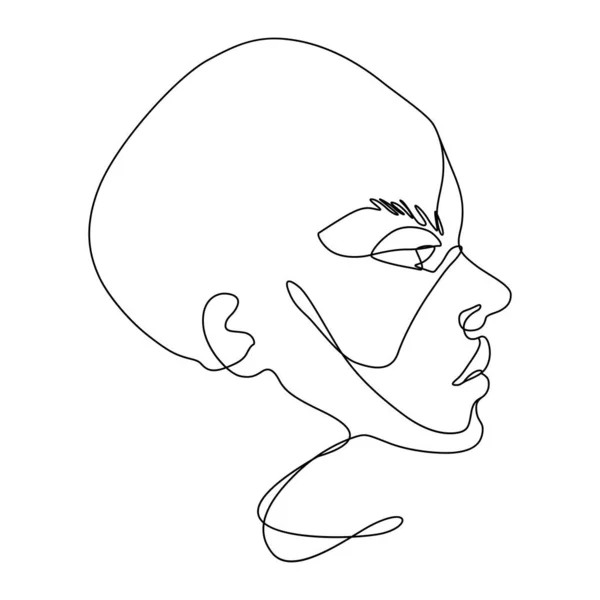 Dessin vectoriel en ligne continue. Silhouette du visage. Portrait abstrait . — Image vectorielle