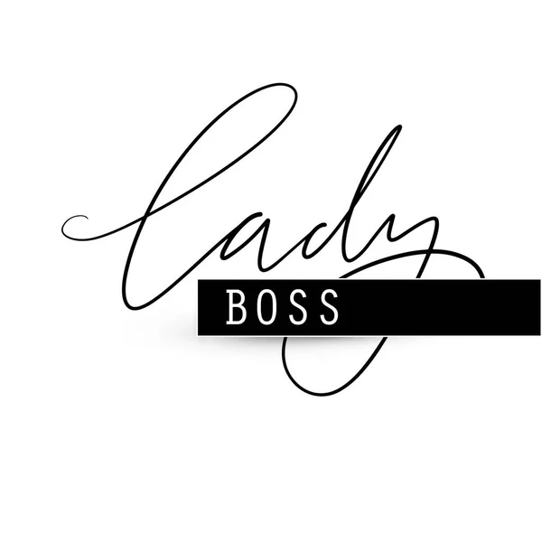 Cartel de Lady Boss Vector. Caligrafía de pincel. Eslogan feminista con letras manuscritas . — Vector de stock