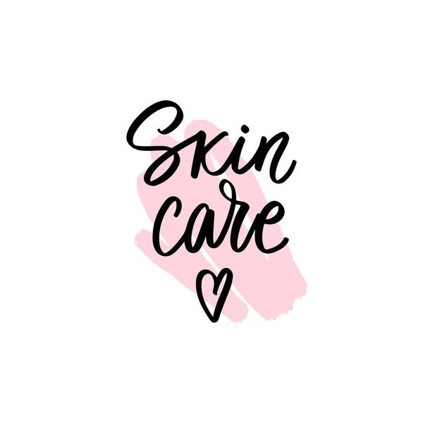 Skin care Handwritten lettering quote, slogan or saying. Beauty routine. — Stock Vector