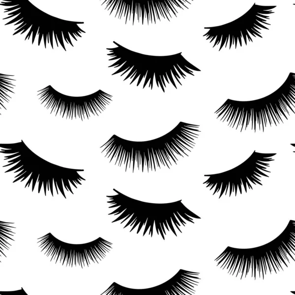 Vector seamless pattern with lashes. Closed eyes background. Repeat design for girls, woman, social media — Stock Vector