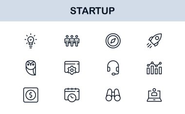 Modern Vektör Biçiminde Başlangıç Simgesi Ayarları İş Kuruluşu, Yenilik ve Büyüme Kavramları
