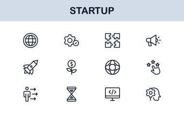 Modern Vektör Biçiminde Başlangıç Simgesi Ayarları İş Kuruluşu, Yenilik ve Büyüme Kavramları