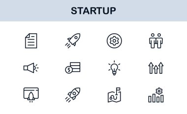 Modern Vektör Biçiminde Başlangıç Simgesi Ayarları İş Kuruluşu, Yenilik ve Büyüme Kavramları