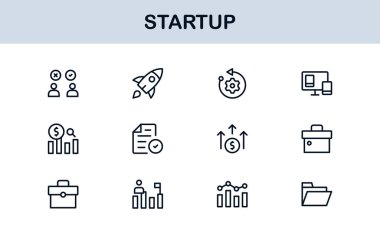 Modern Vektör Biçiminde Başlangıç Simgesi Ayarları İş Kuruluşu, Yenilik ve Büyüme Kavramları
