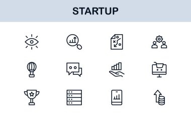 Modern Vektör Biçiminde Başlangıç Simgesi Ayarları İş Kuruluşu, Yenilik ve Büyüme Kavramları