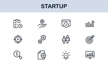 Modern Vektör Biçiminde Başlangıç Simgesi Ayarları İş Kuruluşu, Yenilik ve Büyüme Kavramları