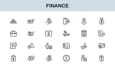 Finans Hattı Simgesi Temizleme, Yatırım, Para Birimi, Sigorta, Bankacılık ve Ekonomik İşlemler için Asgari Taslak Simgeleri