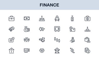 Finans Hattı Simgesi Temizleme, Yatırım, Para Birimi, Sigorta, Bankacılık ve Ekonomik İşlemler için Asgari Taslak Simgeleri