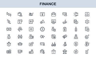 Finans Hattı Simgesi Temizleme, Yatırım, Para Birimi, Sigorta, Bankacılık ve Ekonomik İşlemler için Asgari Taslak Simgeleri