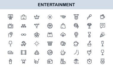 Profesyonel Eğlence Simgeleri Asgari Satır Sanat Paketi Medya, Müzik, Sinema ve Oyun
