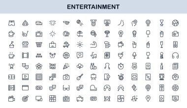 Profesyonel Eğlence Simgeleri Asgari Satır Sanat Paketi Medya, Müzik, Sinema ve Oyun