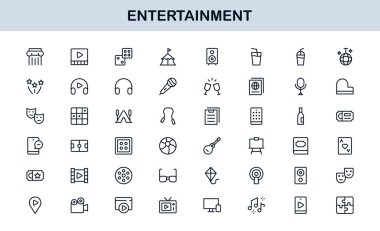 Profesyonel Eğlence Simgeleri Asgari Satır Sanat Paketi Medya, Müzik, Sinema ve Oyun