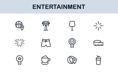 Profesyonel Eğlence Simgeleri Asgari Satır Sanat Paketi Medya, Müzik, Sinema ve Oyun