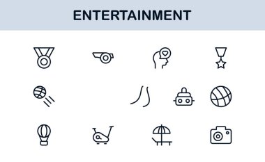 Profesyonel Eğlence Simgeleri Asgari Satır Sanat Paketi Medya, Müzik, Sinema ve Oyun