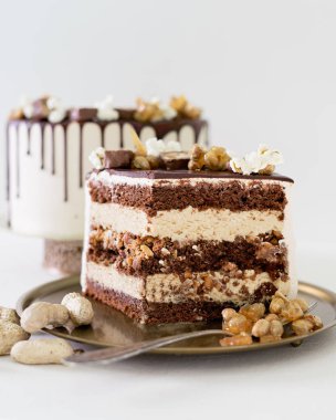 Çikolatalı kek izole parçası