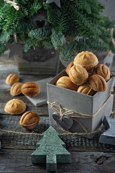 Handmade Cake Nuts Salted Caramel New Year Present — Stock Photo, Image