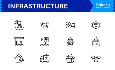 Altyapı Profesyonel Modern Satır Simgesi Asgari Vektör Tasarım Elementleri Temiz Görsel Temsil ve Premium Kullanılabilirliği