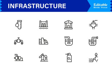 Altyapı Profesyonel Modern Satır Simgesi Asgari Vektör Tasarım Elementleri Temiz Görsel Temsil ve Premium Kullanılabilirliği